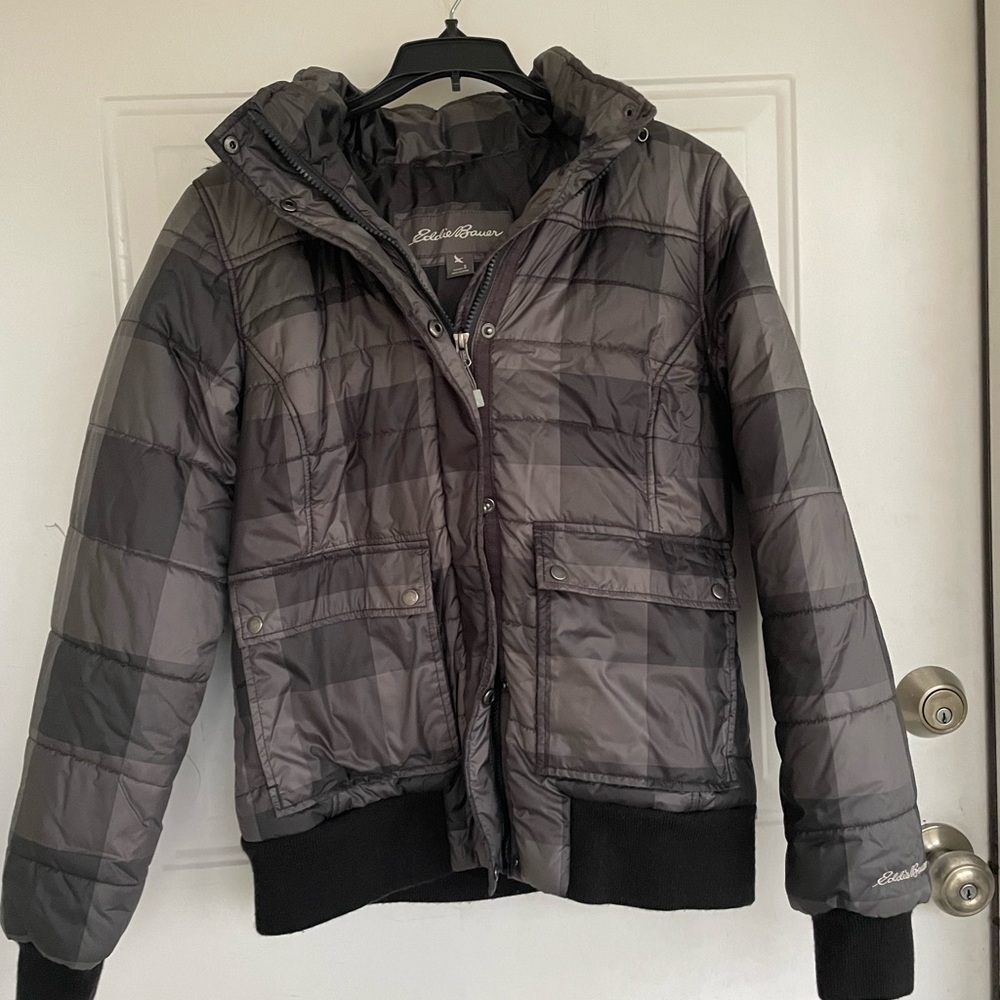 Eddie Bauer Ladies Down Jacket with Faux Fur Hood size S - Picture 2 of 10